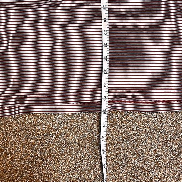 Vesi Golf Men's Short Sleeve Polo.  Orange/White Striped.  Size Medium - Picture 5 of 6